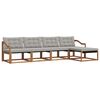 vidaXL Set vanjskih sofa s jastukom 5 pcs Prirodna i svijetlo siva