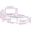 vidaXL Krevetni okvir s tapiciranim uzglavljem Sivo-smeđa 75 x 190 cm