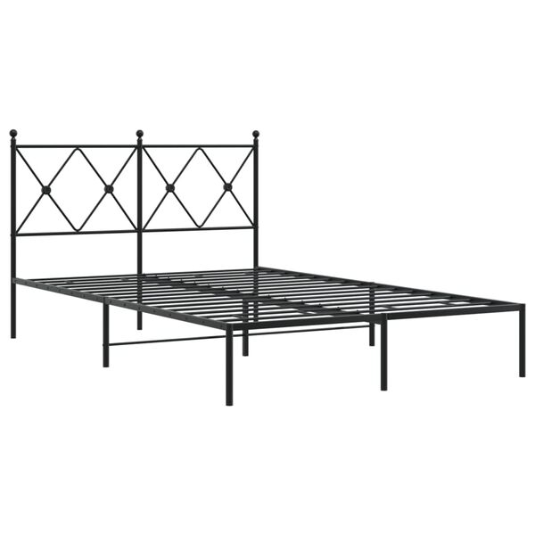 vidaXL Metalni okvir za krevet s uzglavljem crni 120x190 cm