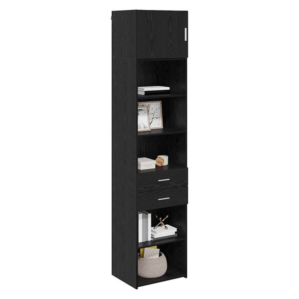 vidaXL Highboard Zidne Crni hrast 50 x 42,5 x 225 cm Konstruirano drvo