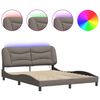 vidaXL Okvir kreveta s LED-om bez madraca Hvar Taupe 160x200 cm tkanina