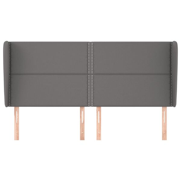 vidaXL Uzglavlje s u&scaron;ima sivo 183x23x118/128 cm od umjetne kože