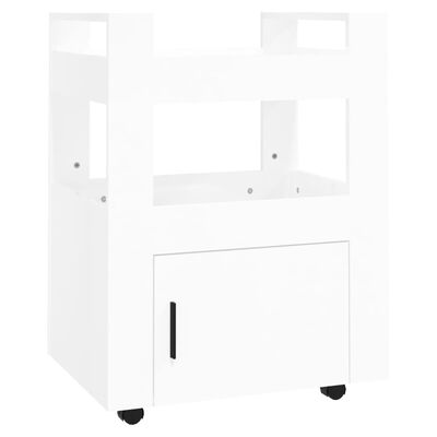 vidaXL Kuhinjska kolica sjajna bijela 60x45x80 cm konstruirano drvo