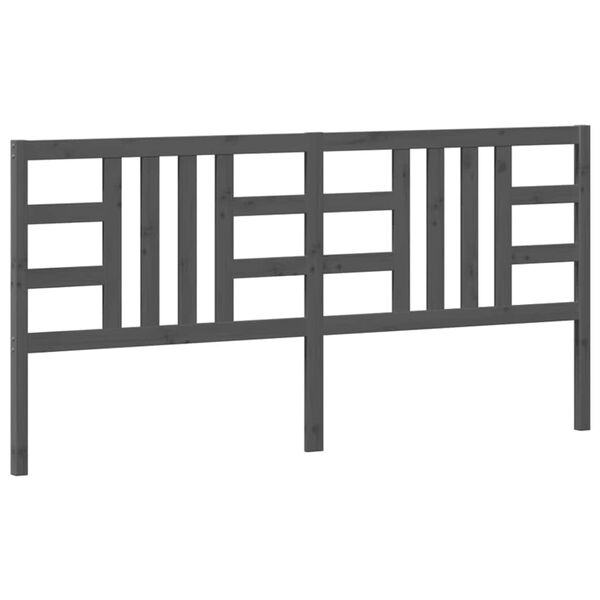 vidaXL Uzglavlje za krevet sivo 206 x 4 x 100 cm od masivne borovine