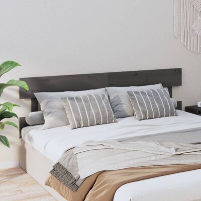vidaXL Uzglavlje za krevet sivo 184 x 3 x 81 cm od masivne borovine