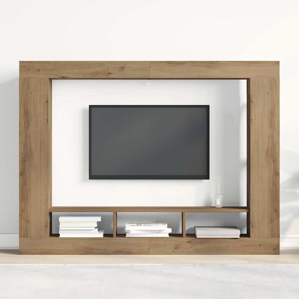 vidaXL TV ormar hrast artisan 152 x 22 x 113 cm Konstruirano drvo