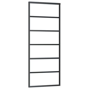 vidaXL Klizna vrata od stakla ESG i aluminija 76 x 205 cm crna