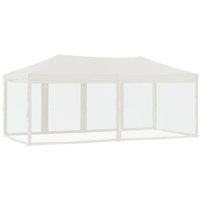 vidaXL Sklopivi šator za zabave s bočnim zidovima 3 x 6 m krem