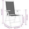 vidaXL Sklopive vrtne stolice 2 kom od aluminija i tekstilena crne