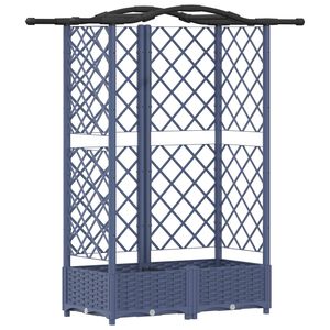 vidaXL Povi&scaron;eni krevet s mrežom i krovom Sivi 124 x 40 x 126 cm PP