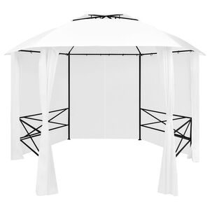 vidaXL Vrtni &scaron;ator sa zavjesama 360 x 312 x 265 cm bijeli 180 g/m&sup2;