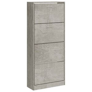 vidaXL Ormarić za cipele boja betona 63x24x147 cm konstruirano drvo