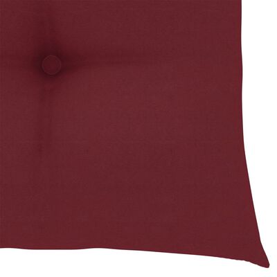 vidaXL 3-dijelni bistro set s jastucima boje vina od masivne tikovine
