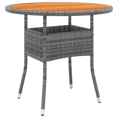 vidaXL Vrtni stol Ø 80 x 75 cm od bagremovog drva i poliratana sivi