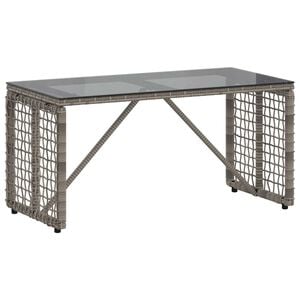 vidaXL Vanjski stol Siva i crna 80 x 40 x 40 cm PE Rattan i Staklo