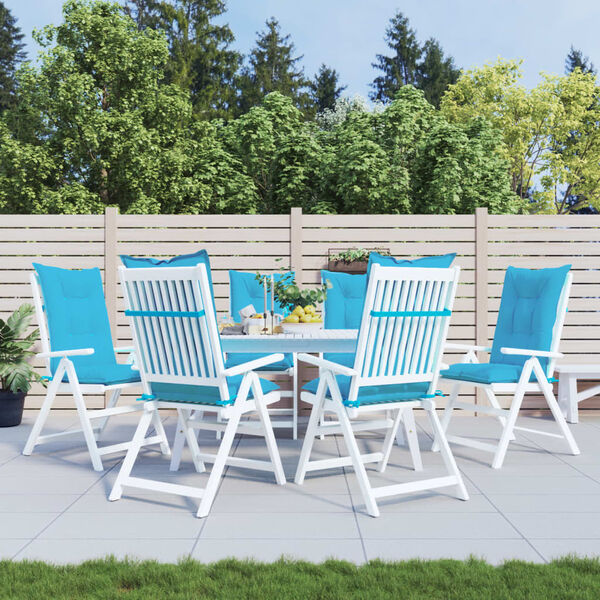 vidaXL Jastuci za vrtne stolice 6 kom tirkizni 120x50x7 cm od tkanine