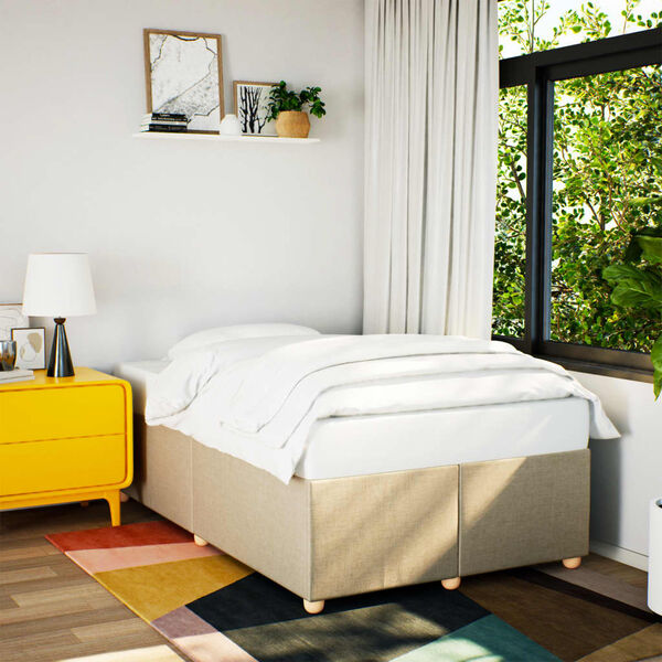 vidaXL Okvir kreveta bez madraca krem 120x190 cm od tkanine