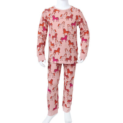 Dječja pidžama s dugim rukavima svjetloružičasta 116