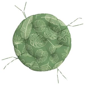 vidaXL Okrugli jastuk s uzorkom li&scaron;ća &Oslash; 60 x 11 cm od tkanine Oxford