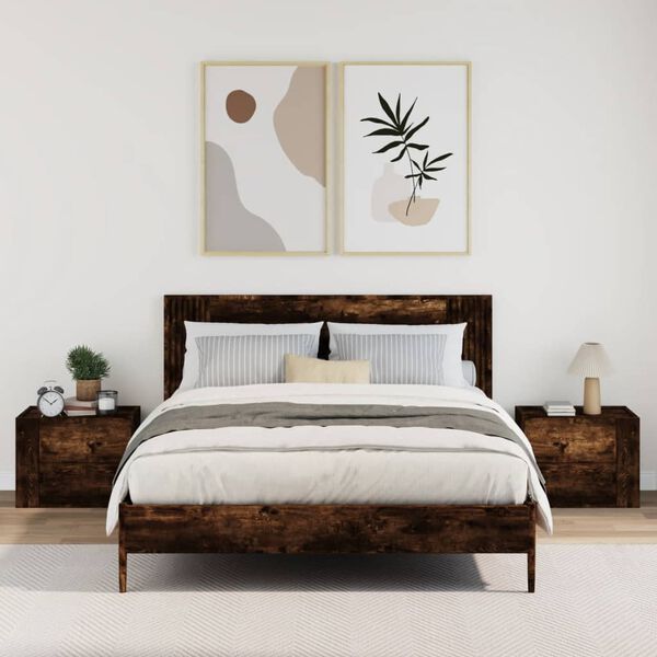 vidaXL Zidni noćni ormarići 2 kom boja dimljenog hrasta 45x30x35 cm