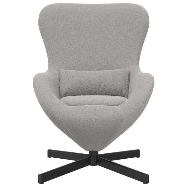 vidaXL Jajolika fotelja Svijetlo siva 63 x 73 x 90 cm tkanina