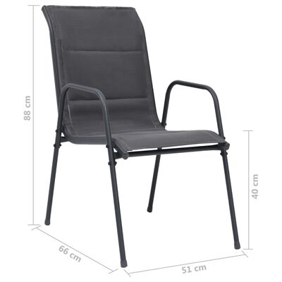 vidaXL Složive vrtne stolice 2 kom od čelika i tekstilena antracit