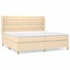 vidaXL Krevet s oprugama i madracem krem 200 x 200 cm od tkanine