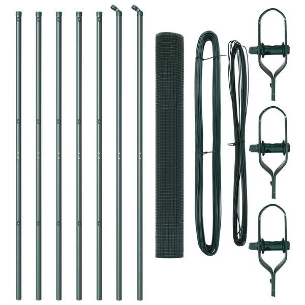 vidaXL Stup za ogradu Zelena 10 x 1,2 m (mreža 16 x 16 mm) Čelik i PVC