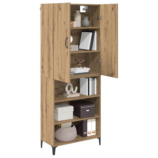 vidaXL Highboard Umjetnički hrast 69,5 x 34 x 180 cm Konstruirano drvo