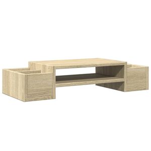 vidaXL Stalak za monitor s pohranom boja hrasta 70 x 27 x 15 cm drveni