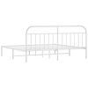 vidaXL Metalni okvir za krevet s uzglavljem bijeli 193x203 cm