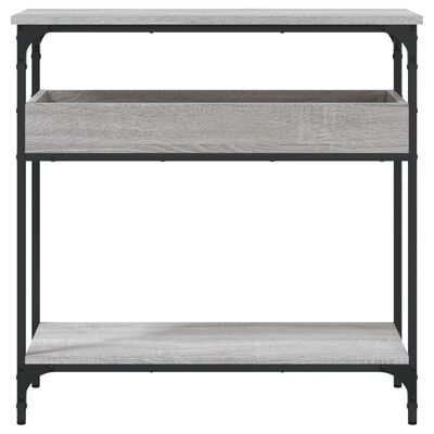 vidaXL Konzolni stol s policama siva boja hrasta 75x29x75 cm drveni