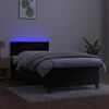 vidaXL Krevet box spring s madracem LED crni 80 x 200 cm bar&scaron;unasti