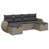 vidaXL 6-dijelni set vrtnih sofa od poliratana s jastucima sivi