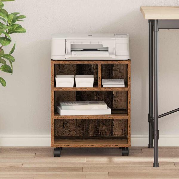 vidaXL Držač za printer Staro drvo 41 x 32 x 48 cm Konstruirano drvo