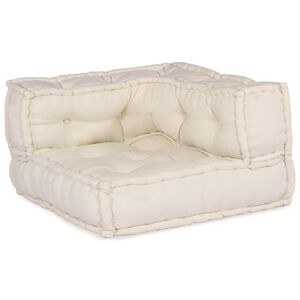 vidaXL Modularna sofa Tkanina Krem 210 x 140 x 56 cm