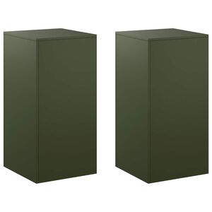 vidaXL Stalak za biljke 2 pcs Maslinastozelena 40 x 40 x 80 cm Čelik