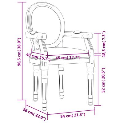 vidaXL Blagovaonska stolica bež 54 x 56 x 96,5 cm od tkanine