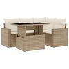 vidaXL 5-dijelni vrtni set sofa s jastucima bež od poliratana