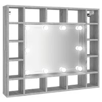 vidaXL Ormarić s ogledalom LED boja hrasta sonome 91 x 15 x 76,5 cm