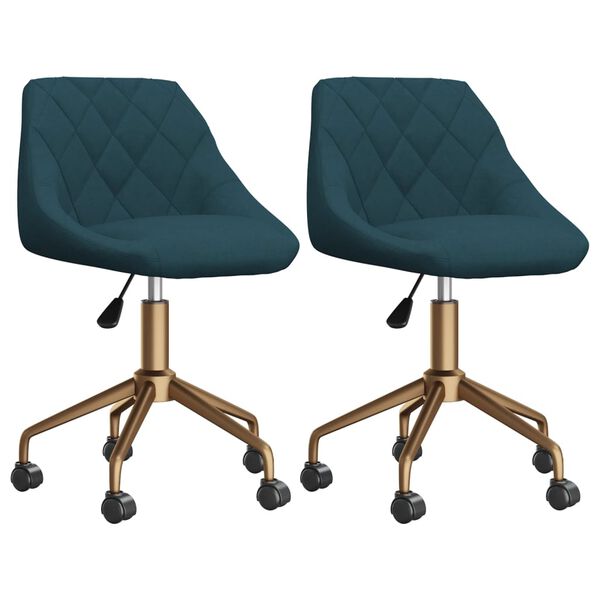 vidaXL Okretne blagovaonske stolice 2 kom plave bar&scaron;unaste