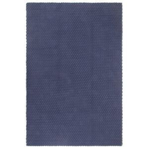 vidaXL Tepih pravokutni modri 160 x 230 cm pamučni
