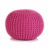 vidaXL Ručno pleteni pamučni tabure 50x35 cm ružičasti