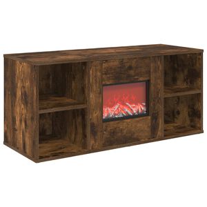 vidaXL Električni kamin Dimljeni hrast 100 x 37 x 45,5 cm