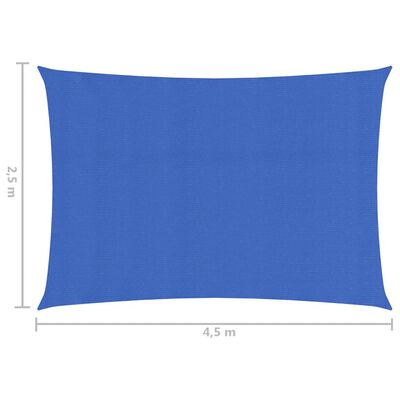 vidaXL Jedro za zaštitu od sunca 160 g/m² plavo 2,5 x 4,5 m HDPE