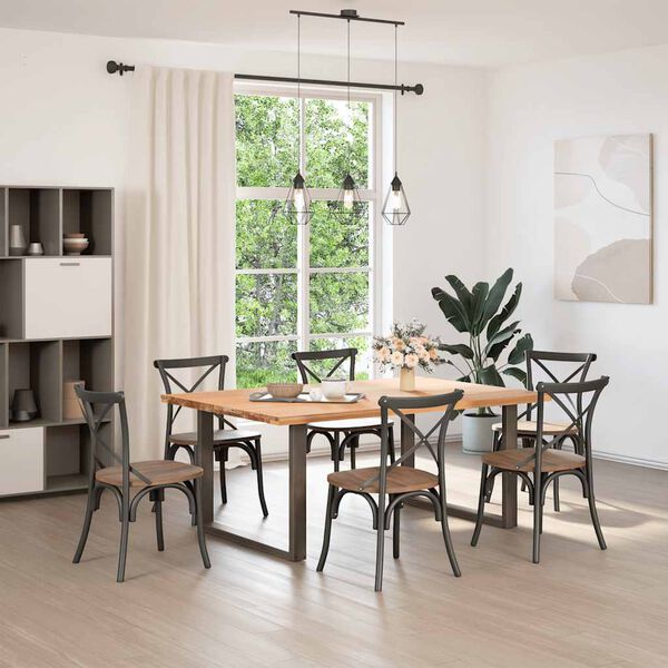 vidaXL Noge za blagovaonski stol U-oblik 2 kom Prirodni čelik 100 x (72-73) cm Čelik