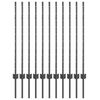 vidaXL Ugrađeni stup za ogradu 11 pcs Siva 140 cm Čelik obložen prahom