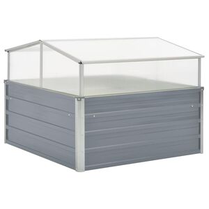 vidaXL Staklenik 100x100x85 cm Galvanizirani Čelik Sivi