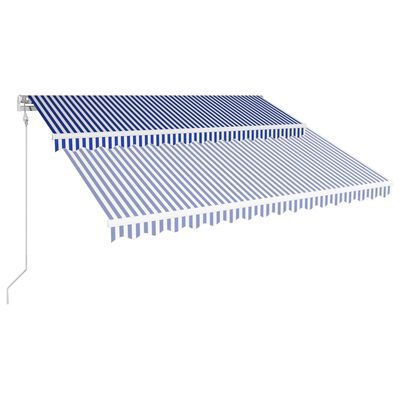 vidaXL Tenda na automatsko uvlačenje 400 x 300 cm plavo-bijela