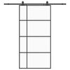 vidaXL Klizna vrata s okovima crna 102,5x205 cm ESG staklo